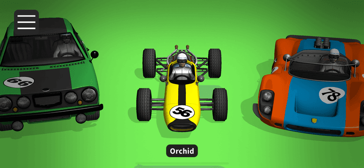 AR Race Car screenshot - orange sports car on street