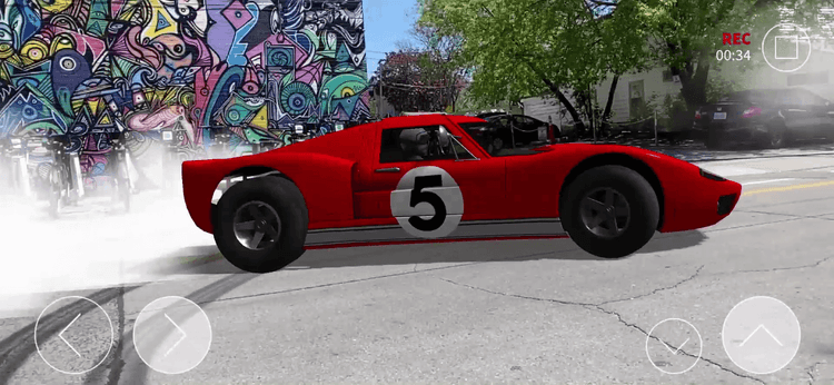 AR Race Car screenshot - red vintage race car